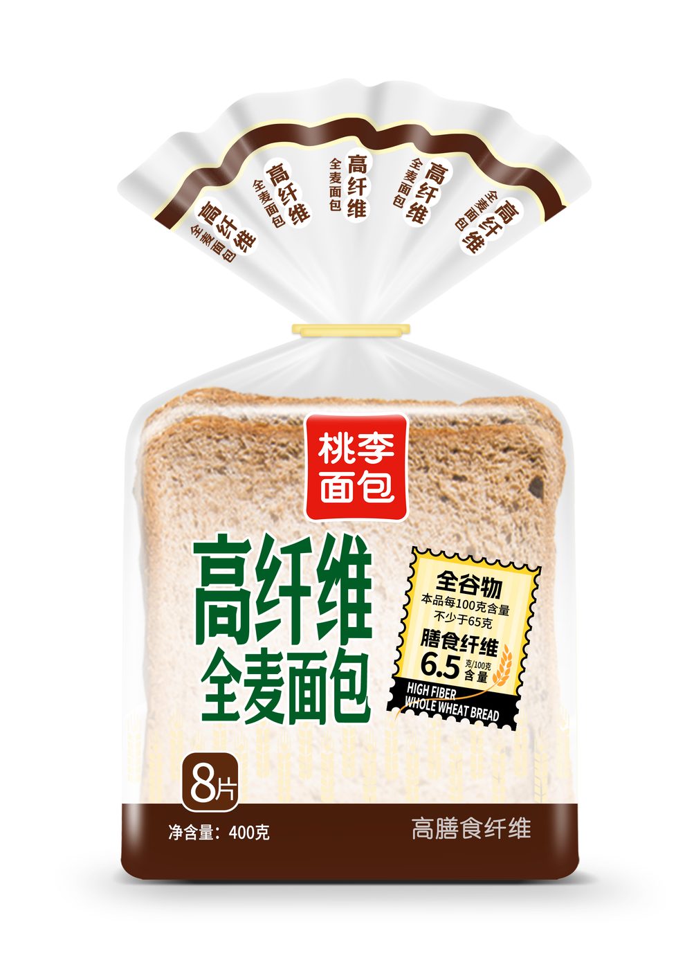 高纤维全麦面包